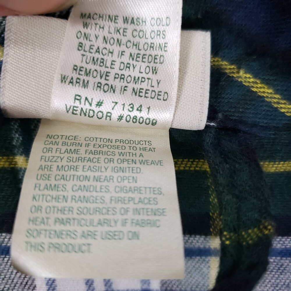 LL Bean Mens XL Gordon Dress Tartan Cotton Flannel Bath Robe Lounge Plaid Cabin - Picture 7 of 7